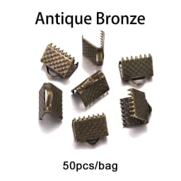 10-50pcs Crimp Beads Cove Clasps Cord End Caps String Ribbon Leather Clip Foldover Connectors Supplies For DIY Jewelry Findings