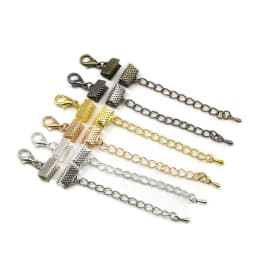 10-50pcs Crimp Beads Cove Clasps Cord End Caps String Ribbon Leather Clip Foldover Connectors Supplies For DIY Jewelry Findings