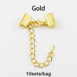 10-50pcs Crimp Beads Cove Clasps Cord End Caps String Ribbon Leather Clip Foldover Connectors Supplies For DIY Jewelry Findings