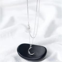 Korean Style New Fashion Sweet Moon 925 Sterling Silver Jewelry Temperament Crescent Clavicle Chain Pendant Necklaces XL031