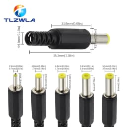 10PCS DC Power Adapter plug 5.5*2.1mm DC Plug Connector Welding Line Male Plug 5.5x2.5 4.8 1.7 1.35 0.7MM