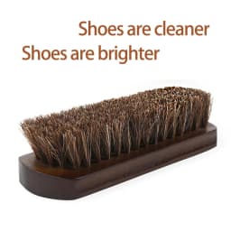 Real Horse Hair Shoe Brush Polish Natural Horsehair Leather Soft Polishing Tool Bootpolish Cleaning Brush For Suede Nubuck Boot