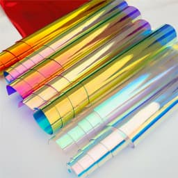 20*30/95cm Transparent PVC Fabric Iridescent Holographic Laser Rainbow Shiny Vinyl DIY Bow Earring Making Craft Bag Sheet/Roll