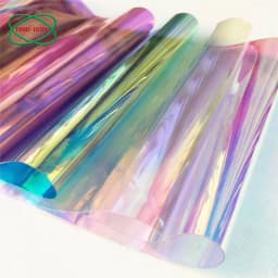 20*30/95cm Transparent PVC Fabric Iridescent Holographic Laser Rainbow Shiny Vinyl DIY Bow Earring Making Craft Bag Sheet/Roll