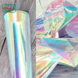 20*30/95cm Transparent PVC Fabric Iridescent Holographic Laser Rainbow Shiny Vinyl DIY Bow Earring Making Craft Bag Sheet/Roll