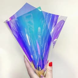20*30/95cm Transparent PVC Fabric Iridescent Holographic Laser Rainbow Shiny Vinyl DIY Bow Earring Making Craft Bag Sheet/Roll