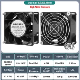 EC Axial Fan 60mm 80mm 90mm 120mm Ball Brushless Fan Cooler AC 110V 120V 220V 230V 240V Computer Case Fan 6025 8025 9225 12038