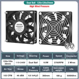 EC Axial Fan 60mm 80mm 90mm 120mm Ball Brushless Fan Cooler AC 110V 120V 220V 230V 240V Computer Case Fan 6025 8025 9225 12038