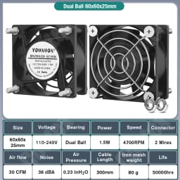EC Axial Fan 60mm 80mm 90mm 120mm Ball Brushless Fan Cooler AC 110V 120V 220V 230V 240V Computer Case Fan 6025 8025 9225 12038