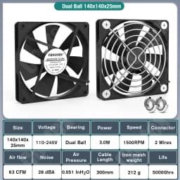 EC Axial Fan 60mm 80mm 90mm 120mm Ball Brushless Fan Cooler AC 110V 120V 220V 230V 240V Computer Case Fan 6025 8025 9225 12038