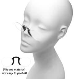 NONOR Silicone Nose Clip Pocket Glasses for Men Women Portable TR Round Frameless Reader Glasses