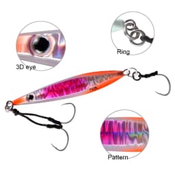FSTK Fishing Lure Metal Jig Slow Jig Long Casting Spoon 20g40g60g80g Artificial Bait with Assist Hook Off Shore UV Cast Jigging