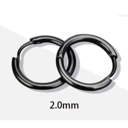 2PC /Set Stainless Steel Small Hoop Earrings for Women Men Gold Color Black Circle Thick Ear Ring Huggie Earrings Hoop Piercing
