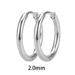 2PC /Set Stainless Steel Small Hoop Earrings for Women Men Gold Color Black Circle Thick Ear Ring Huggie Earrings Hoop Piercing