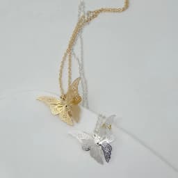 3D hollow pointed butterfly crystal flower necklace alloy fashion exquisite flying wings butterfly necklace ladies jewelr