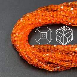 Czech Square Crystal Spacer Beads Yellow 2/3/4MM Faceted Glass Cube Loose Beads DIY Making For Needlework Accessories Jewelry