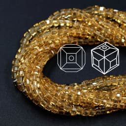 Czech Square Crystal Spacer Beads Yellow 2/3/4MM Faceted Glass Cube Loose Beads DIY Making For Needlework Accessories Jewelry