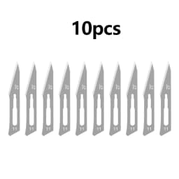 10pcs 11# 23# Carbon Steel Surgical Scalpel Blades + 1pc Handle Scalpel DIY Cutting Tool PCB Repair Animal Surgical Knife