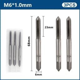 3pcs Hand Thread Tap Set HSS Metric Plug Tap Metal Screw Tap Drill M2/M2.5/M3/M3.5/M4/M5/M6/M8/M10/M12 Hand Tool Set