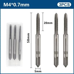 3pcs Hand Thread Tap Set HSS Metric Plug Tap Metal Screw Tap Drill M2/M2.5/M3/M3.5/M4/M5/M6/M8/M10/M12 Hand Tool Set
