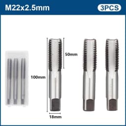 3pcs Hand Thread Tap Set HSS Metric Plug Tap Metal Screw Tap Drill M2/M2.5/M3/M3.5/M4/M5/M6/M8/M10/M12 Hand Tool Set