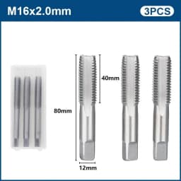 3pcs Hand Thread Tap Set HSS Metric Plug Tap Metal Screw Tap Drill M2/M2.5/M3/M3.5/M4/M5/M6/M8/M10/M12 Hand Tool Set