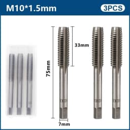 3pcs Hand Thread Tap Set HSS Metric Plug Tap Metal Screw Tap Drill M2/M2.5/M3/M3.5/M4/M5/M6/M8/M10/M12 Hand Tool Set