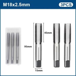 3pcs Hand Thread Tap Set HSS Metric Plug Tap Metal Screw Tap Drill M2/M2.5/M3/M3.5/M4/M5/M6/M8/M10/M12 Hand Tool Set