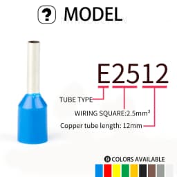 CHFRPU 100pcs Insulated Ferrules Terminal Crimp Terminator Cold Pressed Insulated Termina VE0508 7508 1008 1508 2508 4009