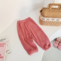 Solid Color Lantern Pants For Boys And Girls Summer New Versatile Loose Simple Trousers Toddler Thin Cotton Mosquito Proof Pants