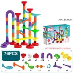 Children'S Diy Montessori Toy Puzzle Track Block Children'S Building Assembly Maze Ball Roller Toy Family Interactive Game Gift