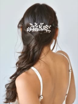 Trendy Silver Rhinestone Bridal Hair Combs Wedding Head Accessories Green Bride Headpiece Handmade Women Party Tiaras
