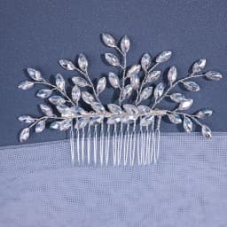 Trendy Silver Rhinestone Bridal Hair Combs Wedding Head Accessories Green Bride Headpiece Handmade Women Party Tiaras
