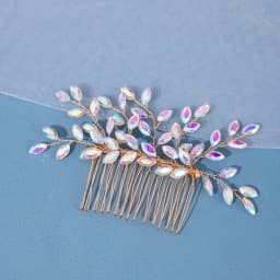 Trendy Silver Rhinestone Bridal Hair Combs Wedding Head Accessories Green Bride Headpiece Handmade Women Party Tiaras