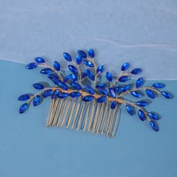Trendy Silver Rhinestone Bridal Hair Combs Wedding Head Accessories Green Bride Headpiece Handmade Women Party Tiaras