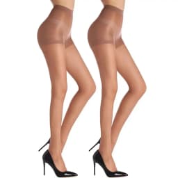2 Pcs Female Black High Elasticity Anti Hook Wire Stockings Women Sheer Tights with Control Top 20D Nylon Good Elastic Pantyhose