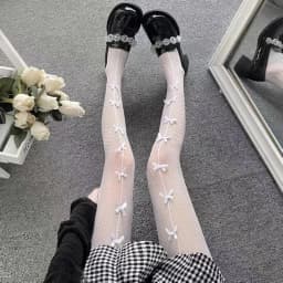 Japanese Lolita Retro Floral Rattan White Stocking Hot Tights Classic Lolita Hollowed Out Lace Mesh Stockings Bottomed Pantyhose
