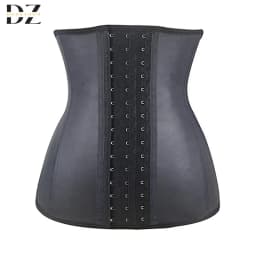 Women 9-Steel-Bone 100% Latex Rubber Girdle Waist Trainer Corsets Hourglass Body Shaper Long Torso Waist Cincher Weight Loss