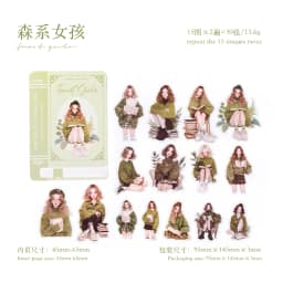 30 Sheets Cute Character PET Stickers Pack Teenage Girl Daily Collage Decoration Scrapbooking Material Sticker pack