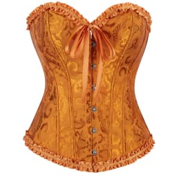 Victorian Corset Plus Size Women Sexy Overbust Bustiers Top Vintage Flower Print Lingerie Corselet Lace Korsett White Black Blue