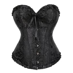 Victorian Corset Plus Size Women Sexy Overbust Bustiers Top Vintage Flower Print Lingerie Corselet Lace Korsett White Black Blue