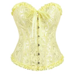 Victorian Corset Plus Size Women Sexy Overbust Bustiers Top Vintage Flower Print Lingerie Corselet Lace Korsett White Black Blue