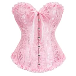 Victorian Corset Plus Size Women Sexy Overbust Bustiers Top Vintage Flower Print Lingerie Corselet Lace Korsett White Black Blue