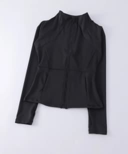 New yoga wear ladies coat round high elastic loose exercise yoga fitness long sleeve stand-up collar yoga tops