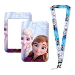 Hot-Selling Frozen 2 Elsa Anna Princess Olaf Cute Design Badge Holder ID Credit Card Pass Hang Rope Lanyard Accessories Gifts