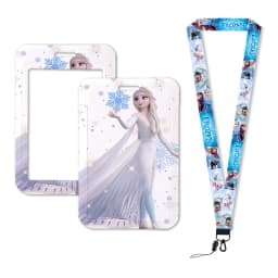 Hot-Selling Frozen 2 Elsa Anna Princess Olaf Cute Design Badge Holder ID Credit Card Pass Hang Rope Lanyard Accessories Gifts