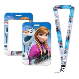 Hot-Selling Frozen 2 Elsa Anna Princess Olaf Cute Design Badge Holder ID Credit Card Pass Hang Rope Lanyard Accessories Gifts