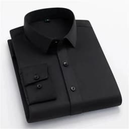 Men's Long Sleeved Elastic Shirt Non Ironing Casual Business Dress Professional Work Attire Slim Fit Navy Office Menswear 100KG