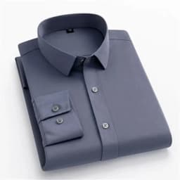 Men's Long Sleeved Elastic Shirt Non Ironing Casual Business Dress Professional Work Attire Slim Fit Navy Office Menswear 100KG