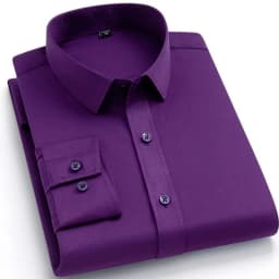 Men's Long Sleeved Elastic Shirt Non Ironing Casual Business Dress Professional Work Attire Slim Fit Navy Office Menswear 100KG